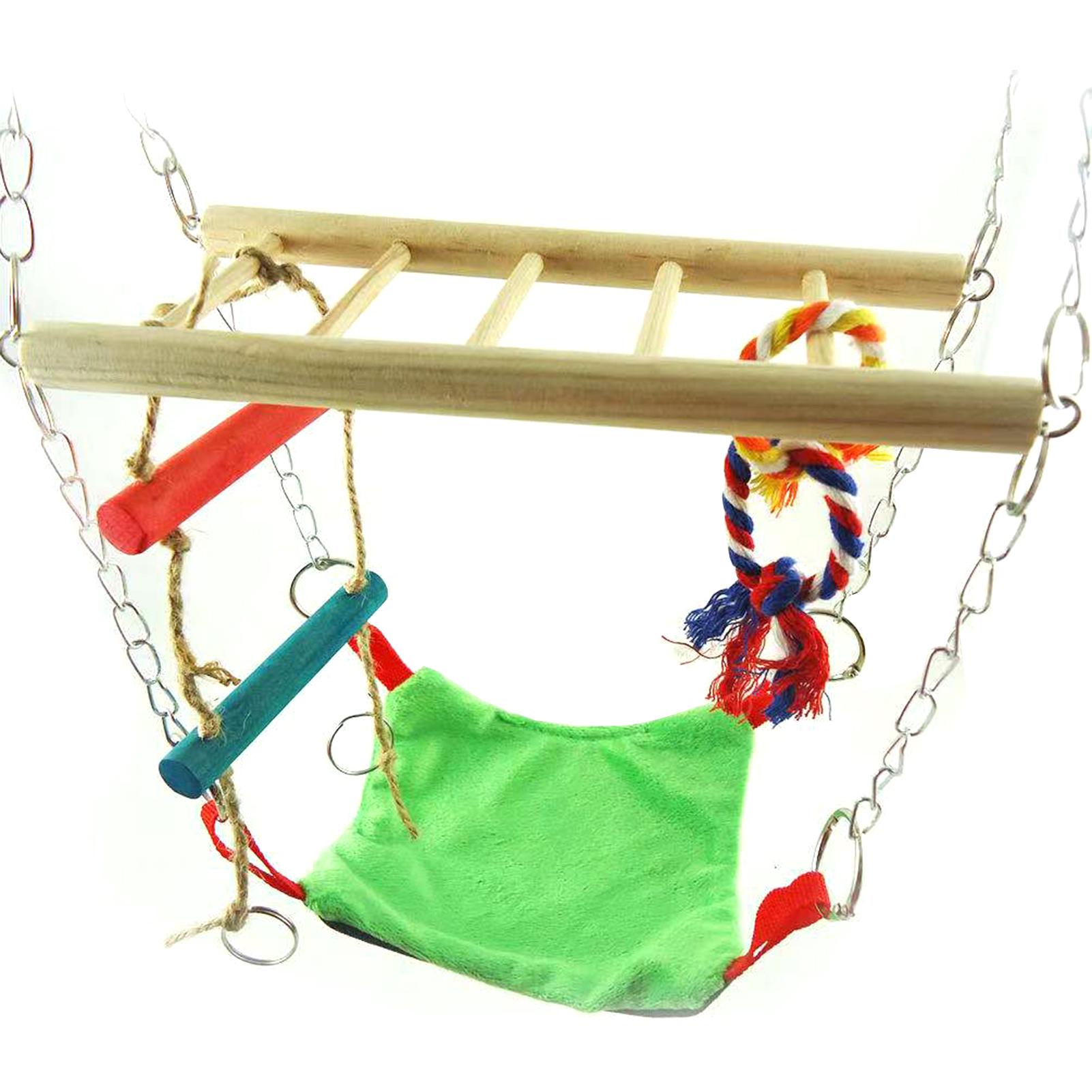 Hamster Swing Bed Toys Hamster Ladder Bird Hanging Ladder Wooden Suspension Bridge Hammock