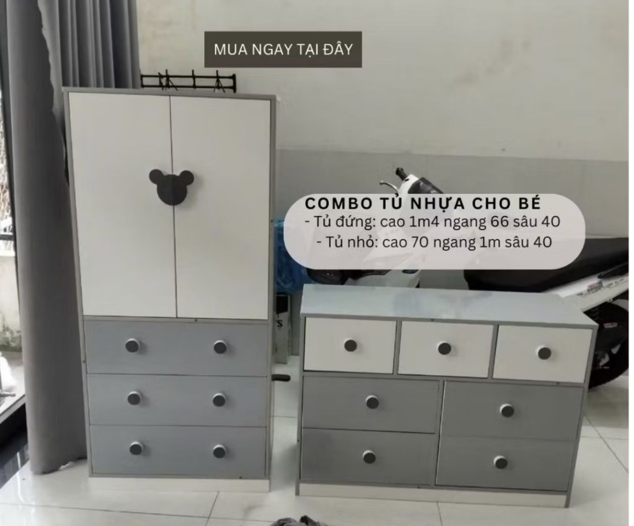 Tủ trẻ em, tủ đựng đồ cho bé gỗ MDF phủ melamine thương hiệu HUCHU