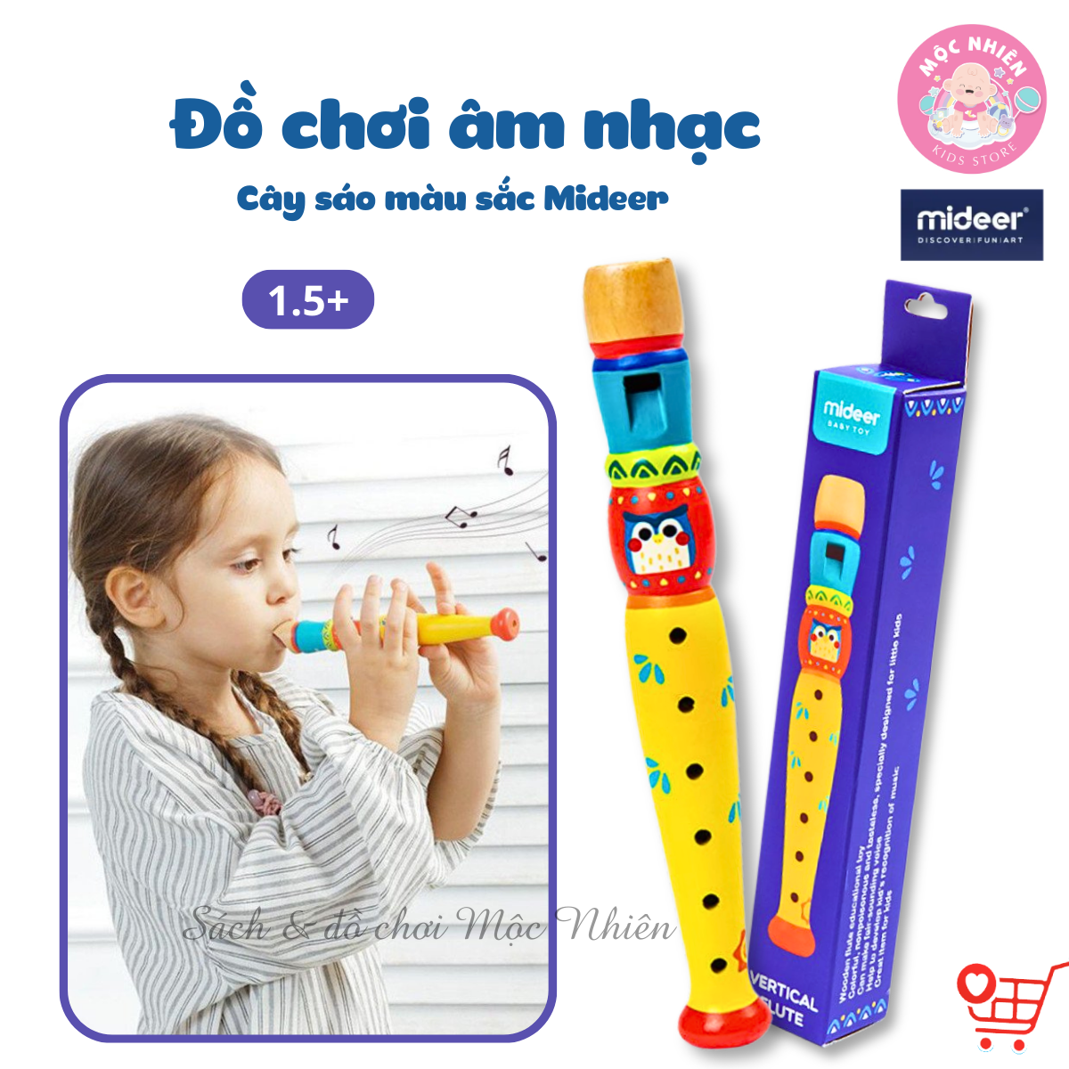 Đồ chơi âm nhạc - Sáo dọc 6 lỗ thương hiệu Mideer - Dành cho bé từ 3 tuổi