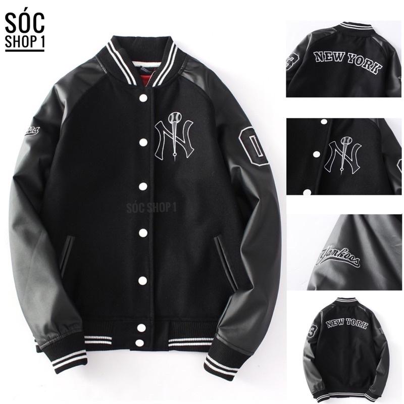 Áo Bomber Pha Tay Da Siêu Chất