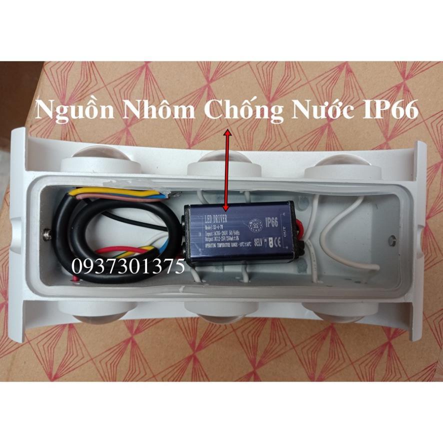 Đèn Hắt Tường Trang Trí Led Sáng 2 Đầu Nguồn Nhôm Chống Nước IP66