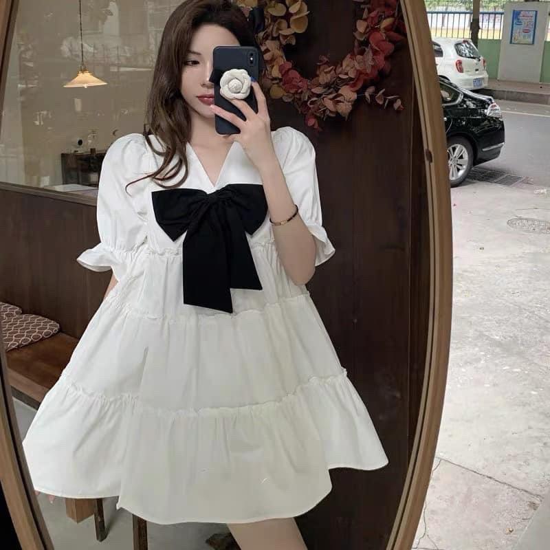 Đầm váy nữ babydoll phối nơ xinh xắn, cute dành cho các công chúa diện đi dạo phố, đi chơi