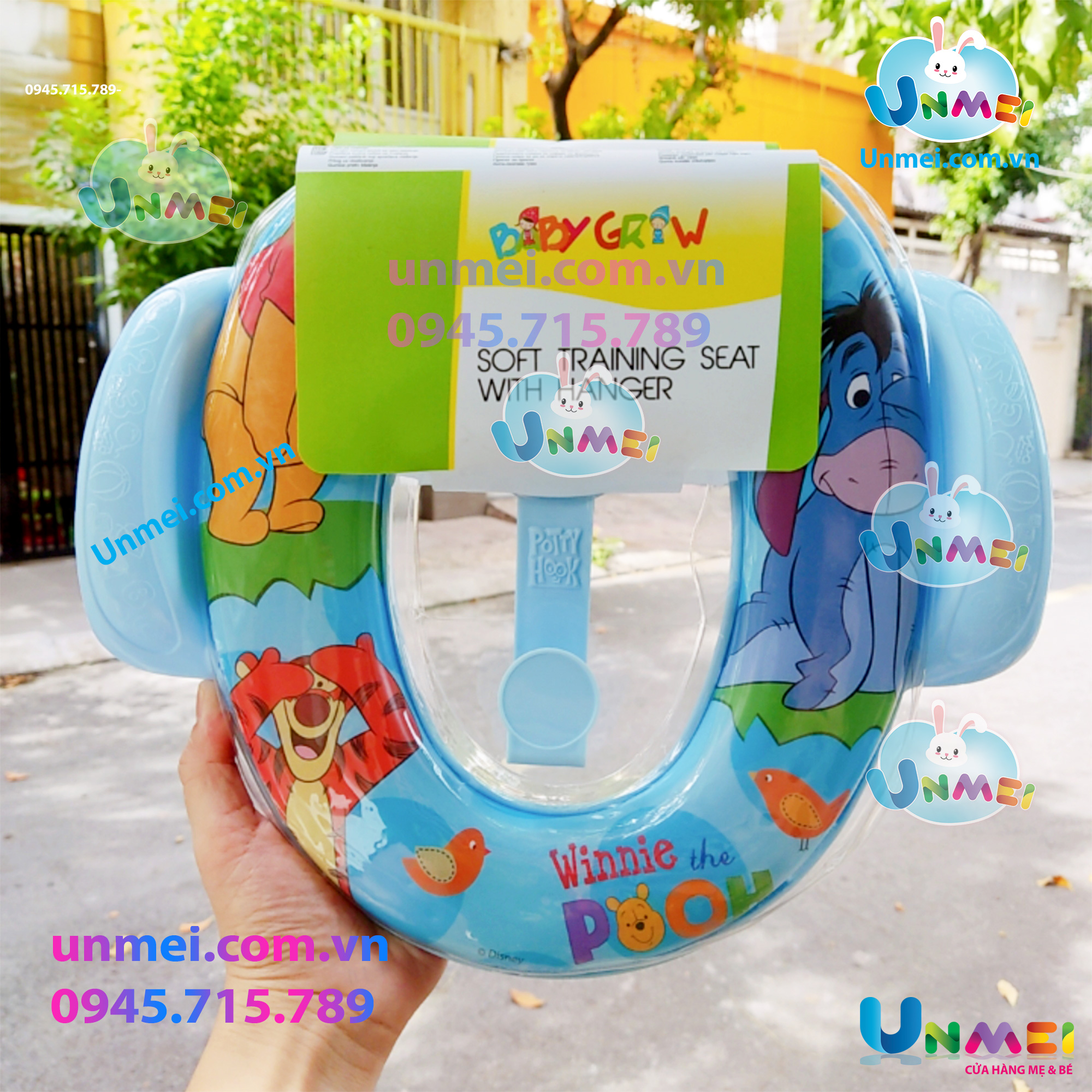 Lót Bồn Cầu - Bệ Toilet cho Bé - Tay Vịn An Toàn - Nhân Vật Hoạt Hình Có Đệm - màu sắc dễ thương (giao màu ngẫu nhiên)