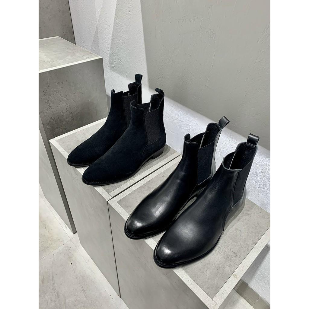 Giày nam Boots Khóa Kéo Streetwear Da Bò Đế Phíp Cao Cấp