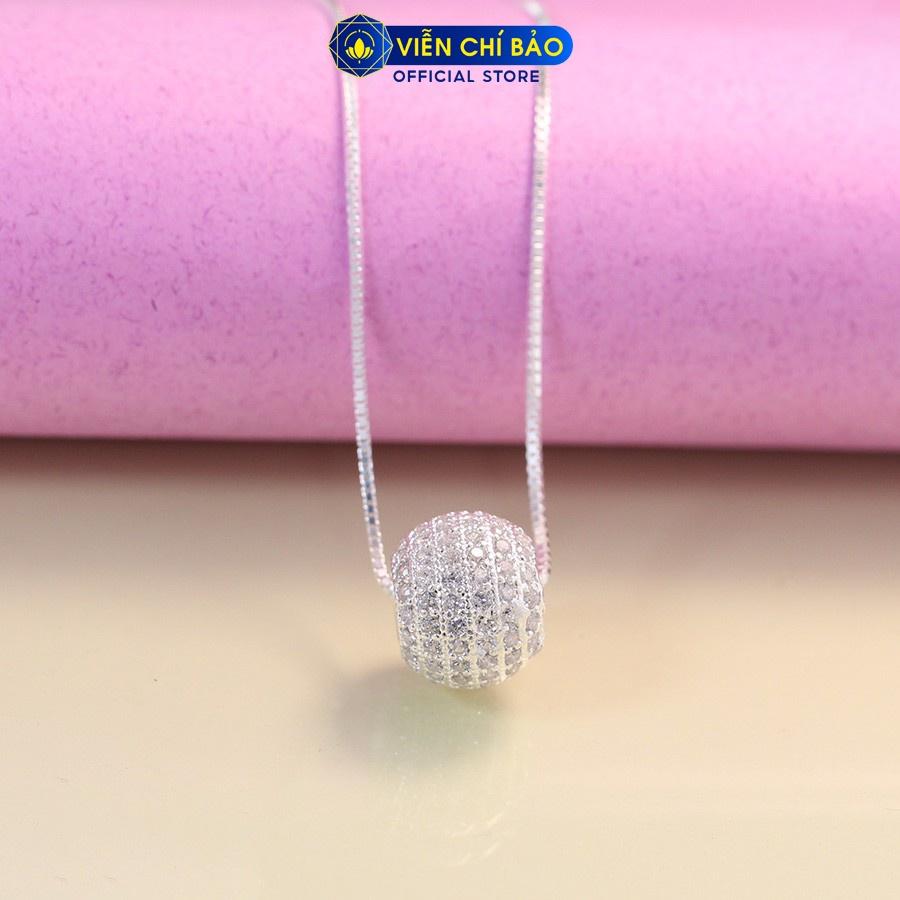 Dây chuyền bạc mặt Quả cầu pha lê, vòng cổ nữ bạc S925 thời trang phụ kiện trang sức nữ Viễn Chí Bảo M400111 D400144x