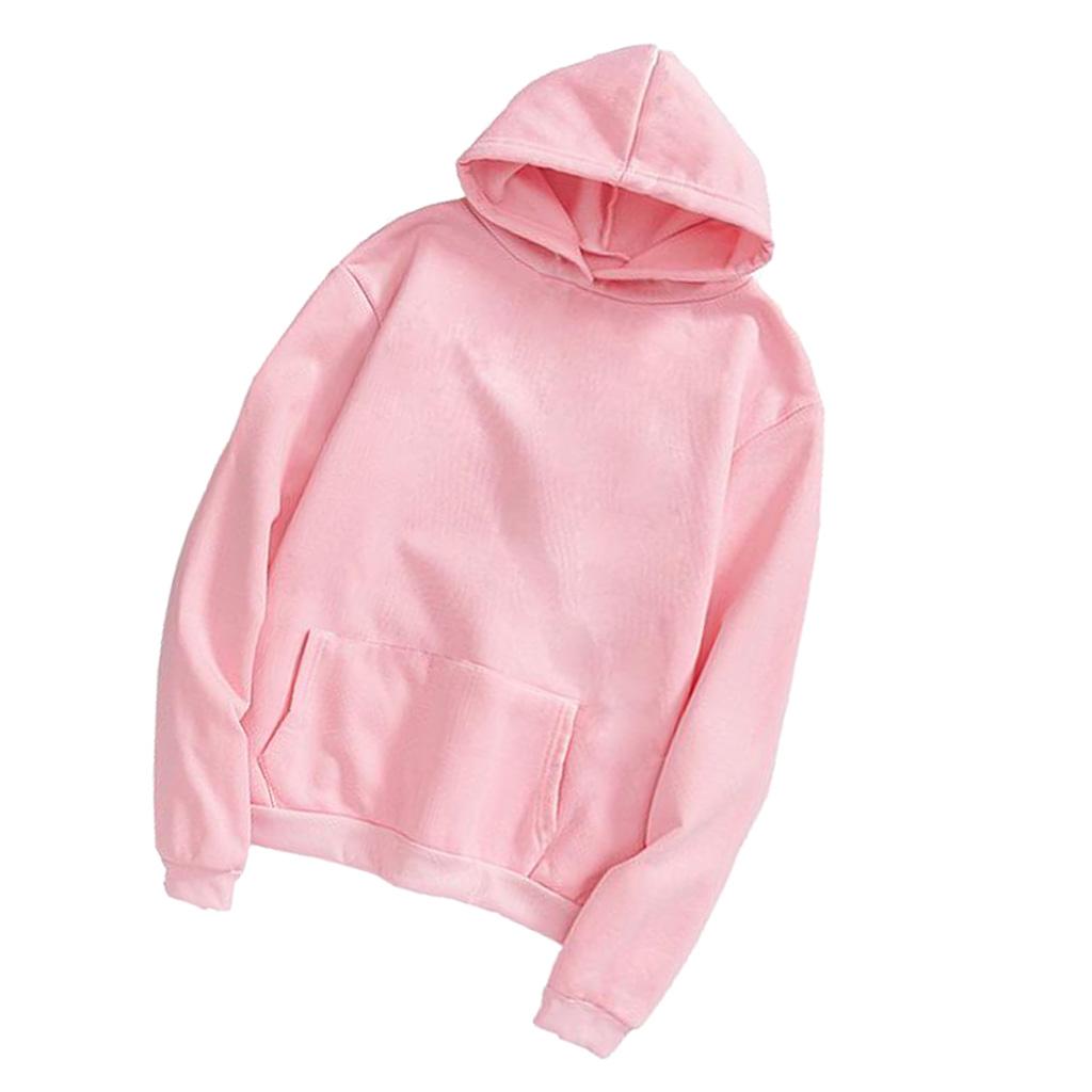 Womens Mens Hooded Fleece Sweatshirt Casual Basic Pullover Sweatshirt M-3XL