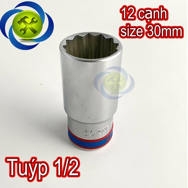 Tuýp 1/2 inch 30mm 12 cạnh màu trắng loại dài Kingtony 423030M