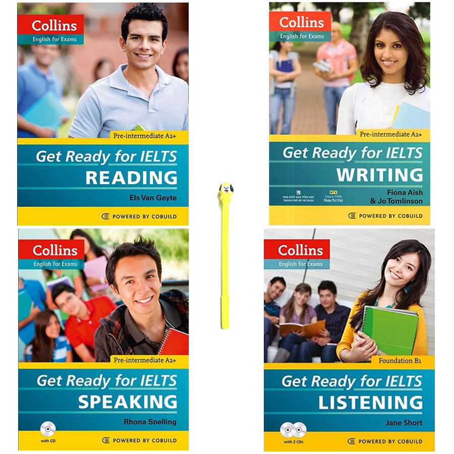 Combo Collins - Get Ready For Ielts : Reading, Writing, Speaking, Listening  (Kèm 2 Cd) (Tặng Kèm Viết)