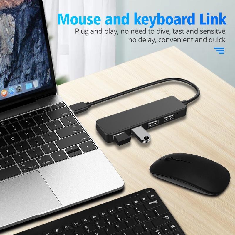 Hub chuyển đổi FONKEN với 4 cổng USB2.0 siêu mỏng cho máy tính bàn phím chuột đĩa Flash