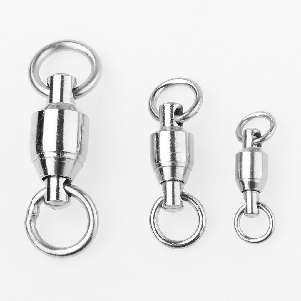 50Pcs/Set Solid Swivels Fishing Connector Rolling Bucket Swivels Fishing