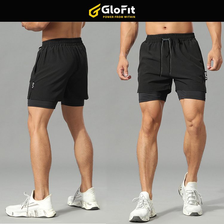 Quần 2 Lớp Đa Năng Cao Cấp Glofit GF012, quần đi bơi, quần chạy bộ, quần tập gym, quần tennis, quần pickleball, quần bóng rổ (Hàng cao cấp chính hãng)