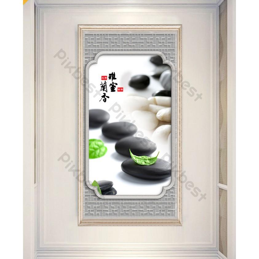 Tranh dán tường 3d Hòn Sỏi Tĩnh Lặng