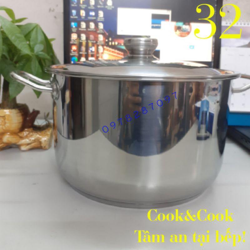 Nồi luộc gà inox 15 lít size 32 đáy từ