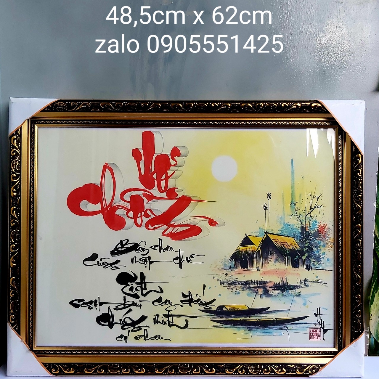 Quà cưới. Quà tặng mừng hạnh phúc. Thư pháp vợ chồng