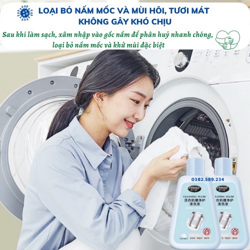 Nước tẩy lồng máy giặt, vệ sinh máy giặt dùng cho máy giặt cửa trên và cửa dưới