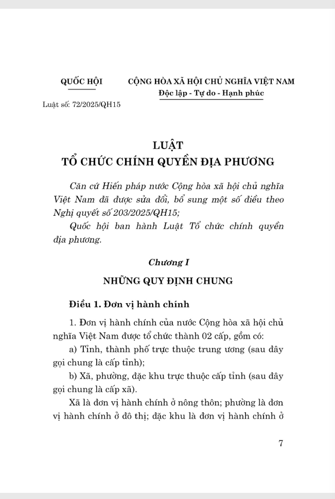 Sách - Luật Tổ Chức Chính Quyền Địa Phương Năm 2025