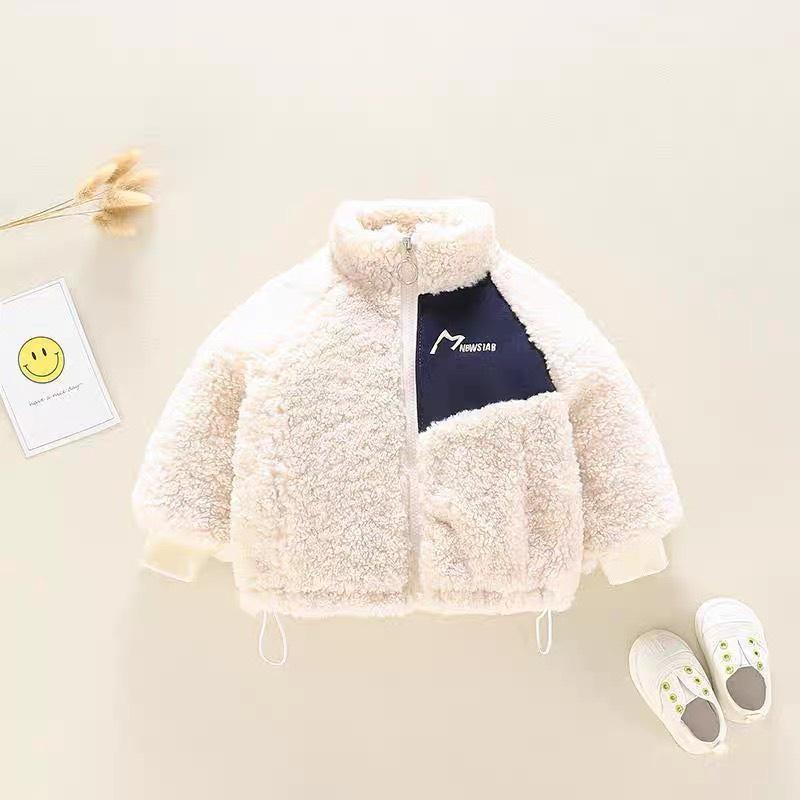 Áo khoác lông cừu lót bông dày ấm cho bé trai bé gái hàng đẹp size từ 7-28kg - SUMO KIDS