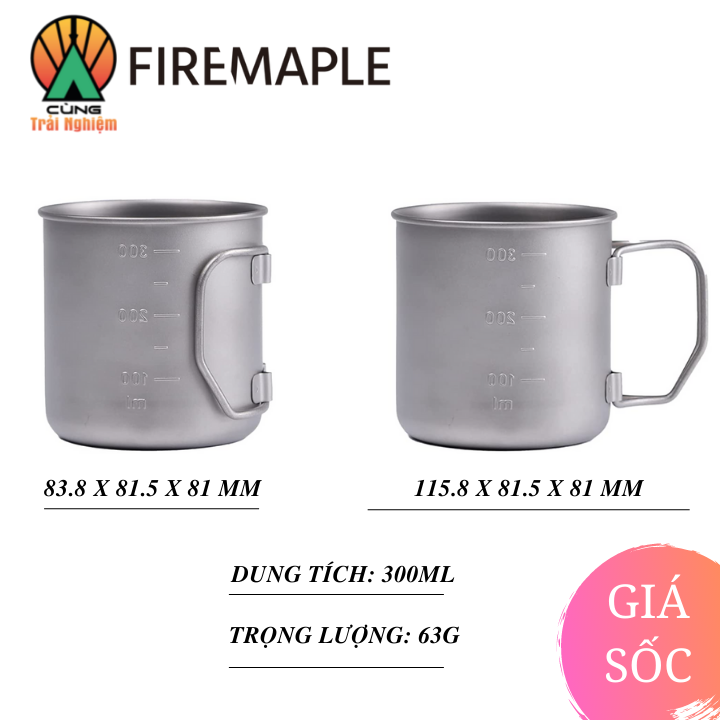 Cốc Alti Titanium Có Quai Gấp Gọn Chuyên Dụng Cho Du Lịch, Dã Ngoại Cắm Trại- FMP-CUP-ALTI