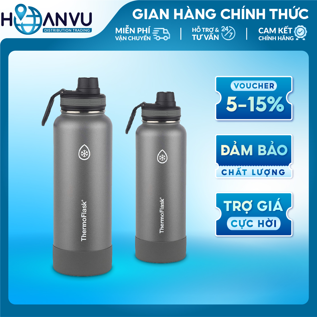 Bình Giữ Nhiệt Thép không Gỉ ThermoFlask Leakproof Spout Lid 4 màu