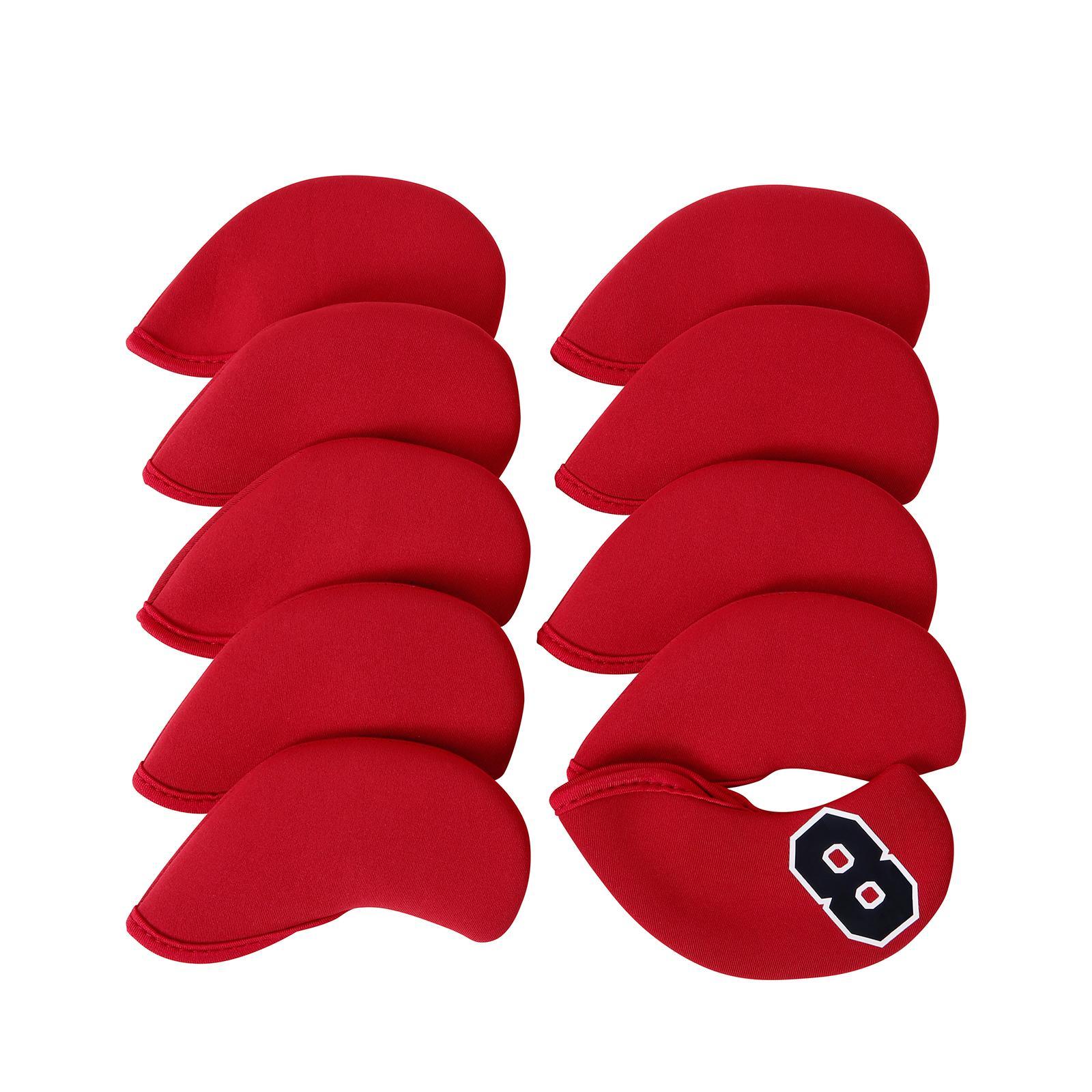 10 Pieces Golf Iron Head Covers Golf Wedges Headcovers Neoprene Protection Golf Club Head Covers for Training Equipment Golfers