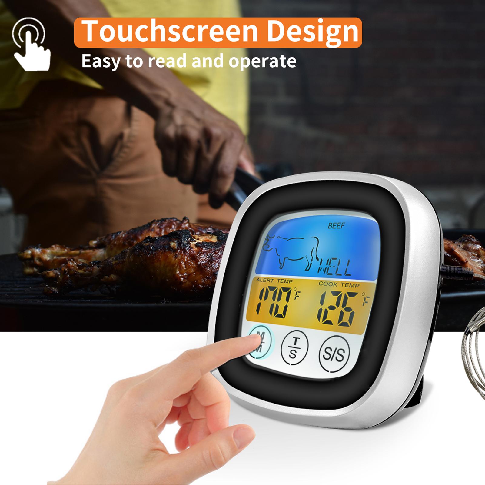 Máy đo nhiệt độ thức ăn , nhiệt kế thức ăn với màn hình LCD màu nhạy
