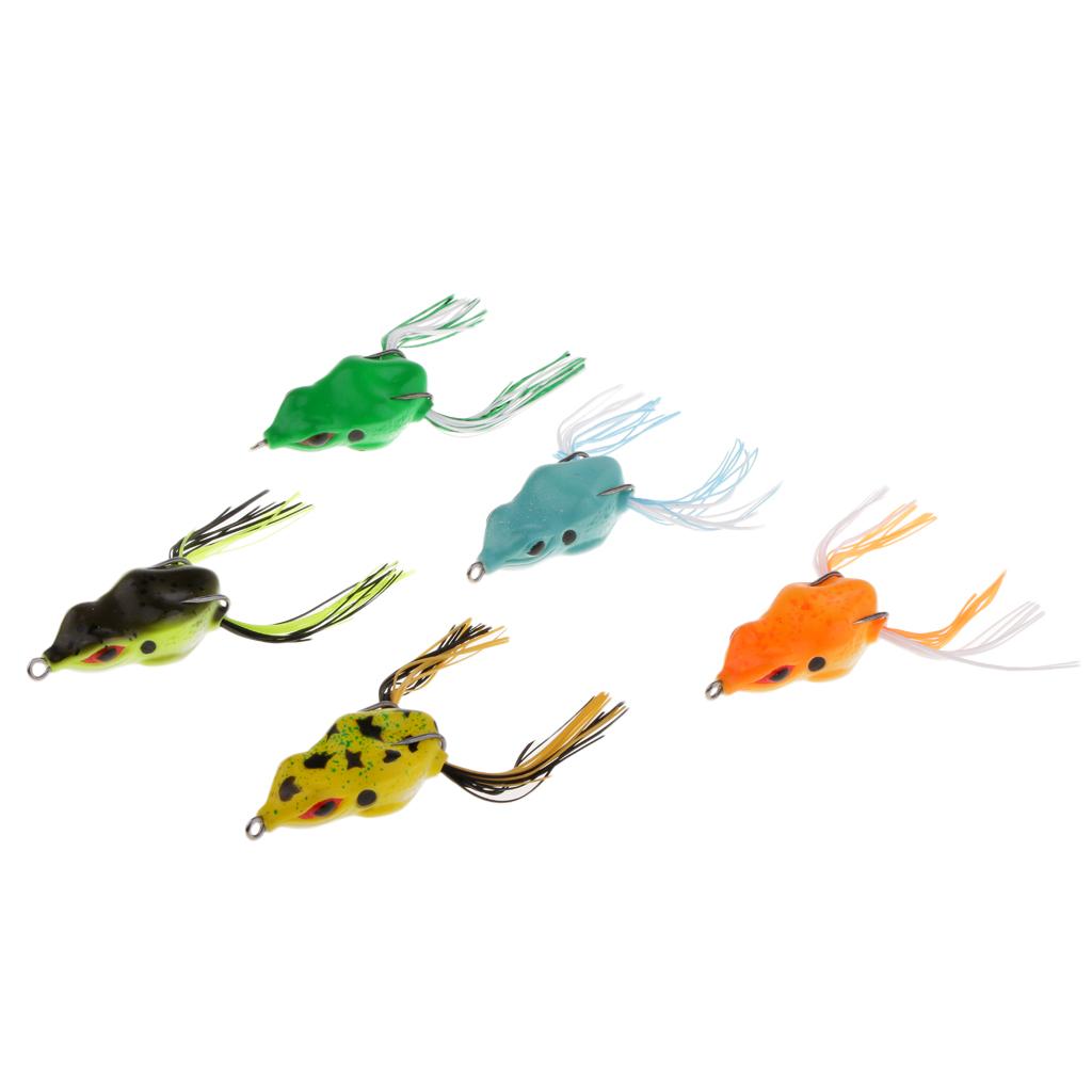 5pcs Soft Frog Fishing Lure Bass Snakehead Bait for Jigging Casting Tackle
