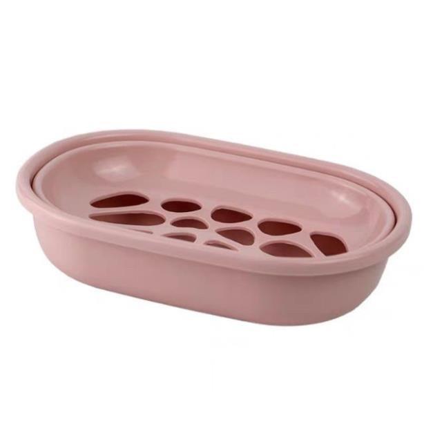 Khay đựng xà phòng tắm 2 lớp có hấng nước cao cấp