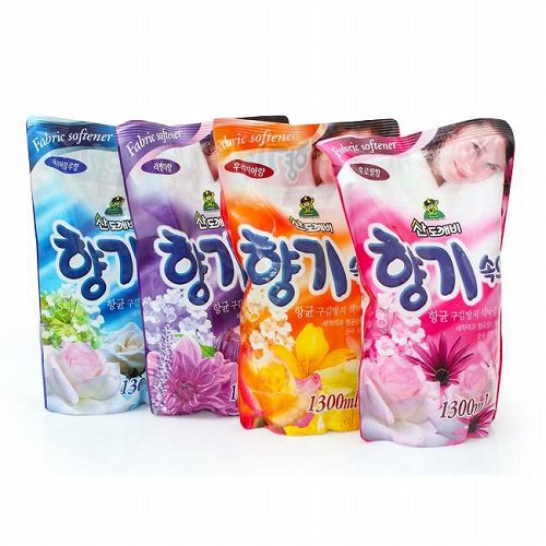 Bộ 4 túi nước xả vải Sandokkaebi Hàn Quốc cho da nhạy cảm 1.3L (Hương ngẫu nhiên)