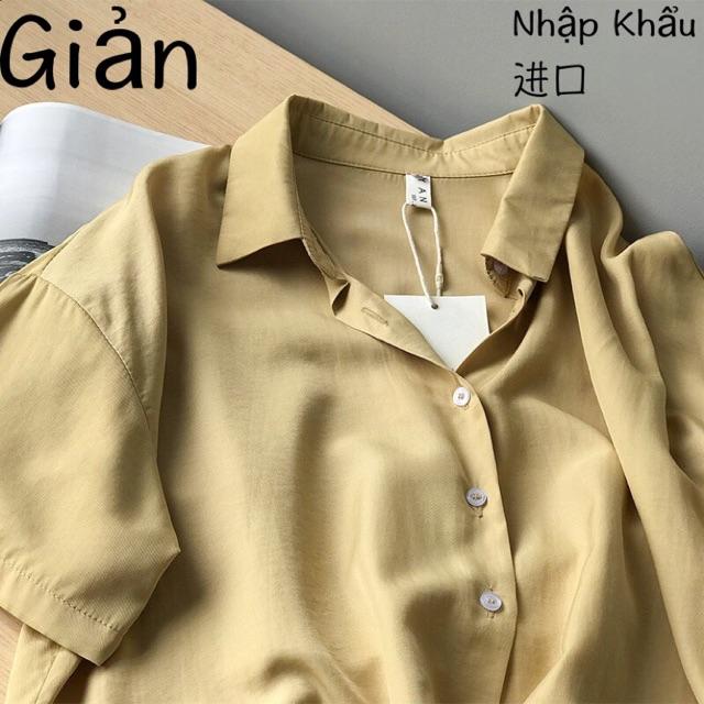 ÁO SƠ MI LỤA FORM RỘNG TAY NGẮN NGŨ SẮC