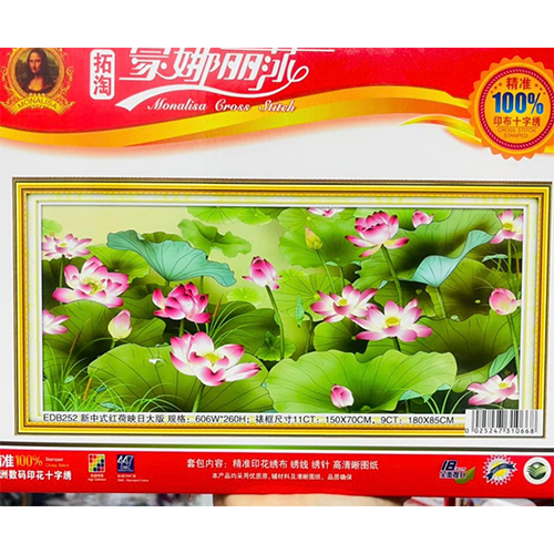 Tranh thêu chữ thập các mẫu hoa sen - nhiều kích thước