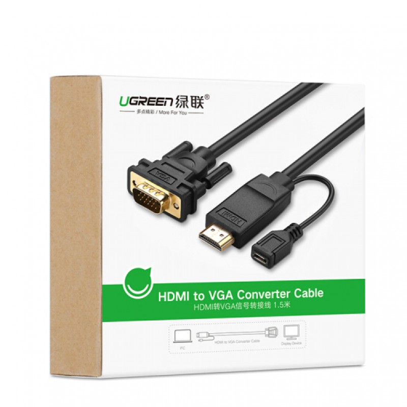 Cáp chuyển HDMI sang VGA Ugreen 30449-Hàng chính hãng.