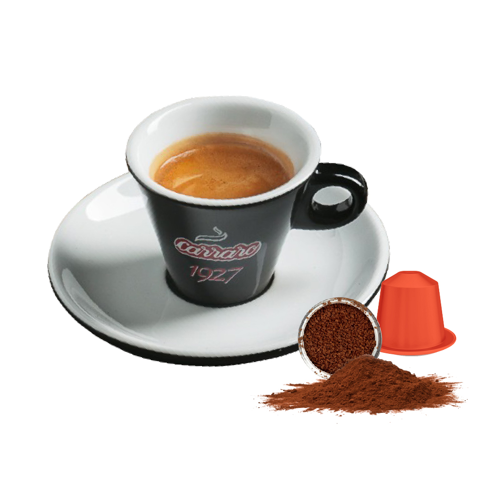 Cà phê viên nén Carraro CARRAMEL Aluminum -Tương thích với máy capsule Nespresso