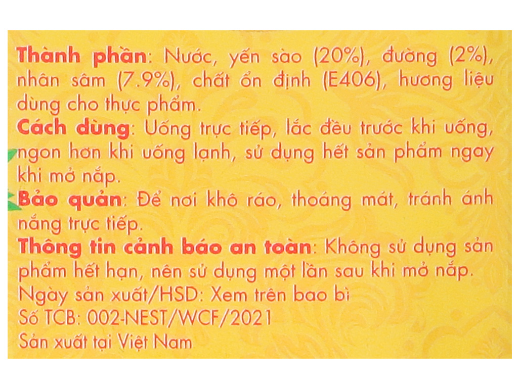 Combo 12 lọ Yến sào win'sNest Tổ yến chưng sẵn 20% nhân sâm ít đường (70ml/lọ)