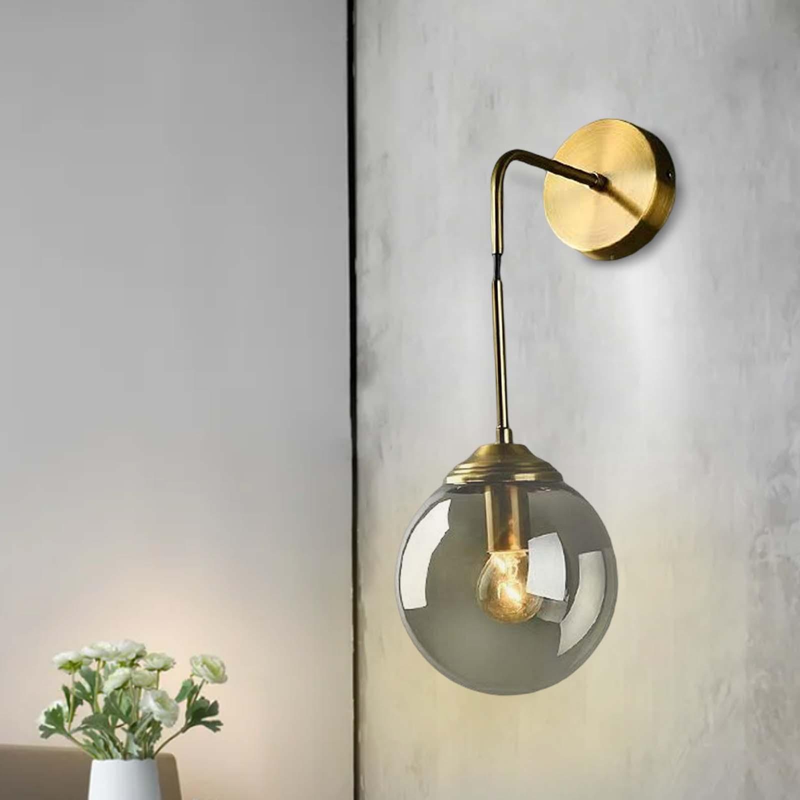 Glass Round Ball Shade Wall Sconce Wall Mount Lamp Fixtures Lighting Porch C