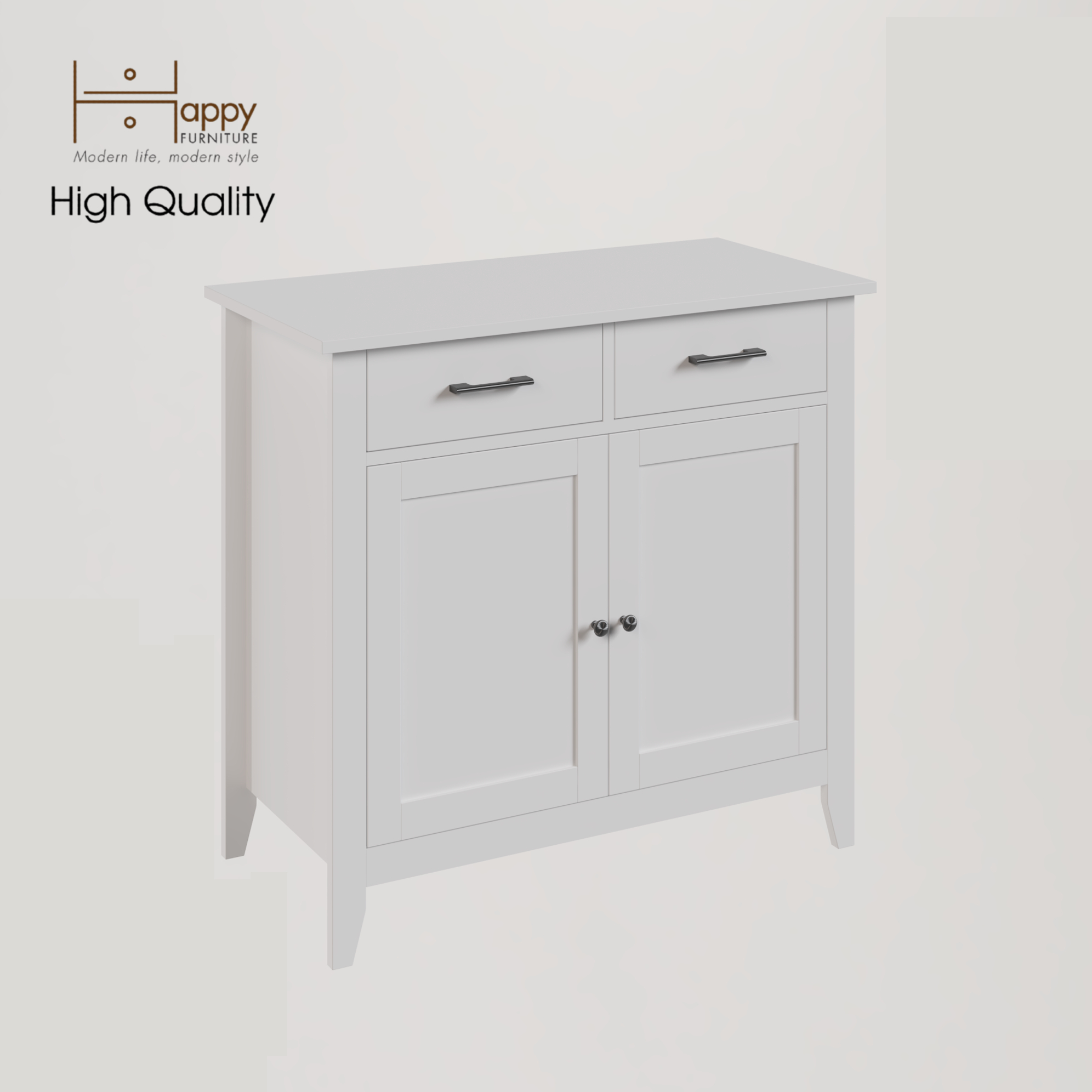 [Happy Home Furniture] CANA,  Tủ đựng đồ 2 ngăn kéo - 2 cửa mở  ,  91cm x 40cm x 84cm ( DxRxC), THK_001
