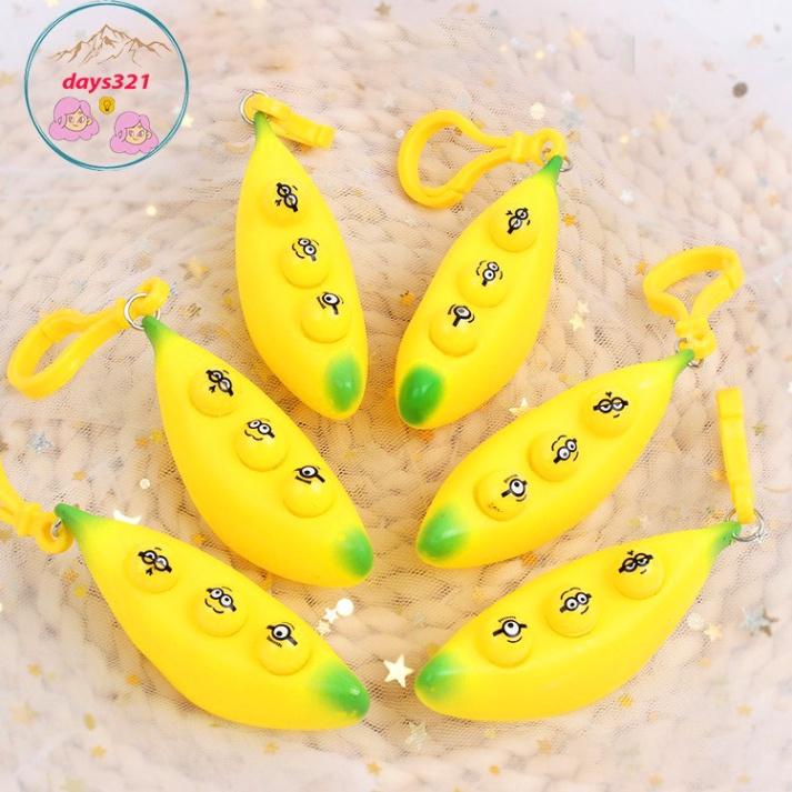 Móc khóa Bóp Ra 3 Mắt Minion Squishy mềm mịn dễ thương chân thực giảm stress co dãn đàn hồi ngộ nghĩnh bóp giải trí