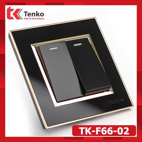 Full Bộ Công Tắc Ổ Cắm Đen Viền Vàng Cao Cấp Chính Hãng Tenko TK-F66 Cho Biệt Thự - Khách Sạn