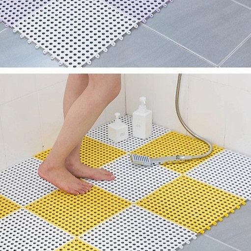 Combo 6 Tấm thảm nhựa ghép cao cấp chống trơn trượt nhà tắm (1 miếng 30x30cm) màu ngẫu nhiên
