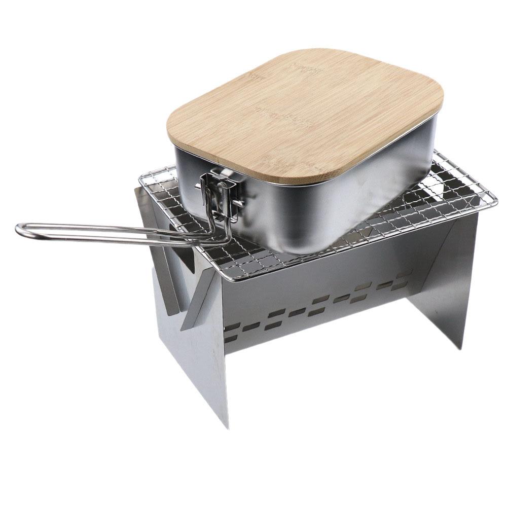 Bếp Nướng Ngoài Trời Mini Thép Không Gỉ Phù Hợp Cắm Trại Dã Ngoại Bbq Có Thể Gấp Gọn Kèm Túi Đựng