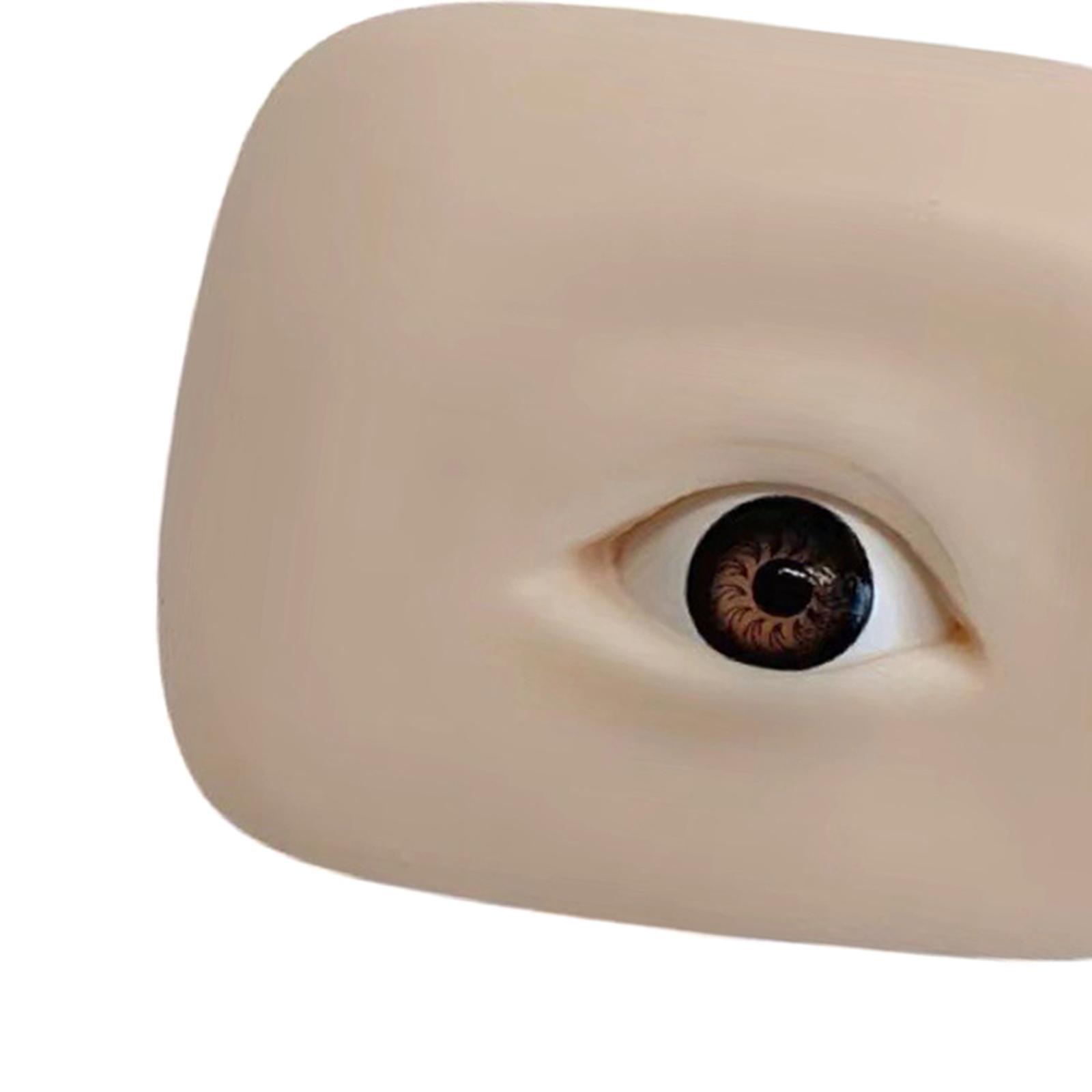 Silicone Eye model, makeup Practice Makeup Supplies Brown Left