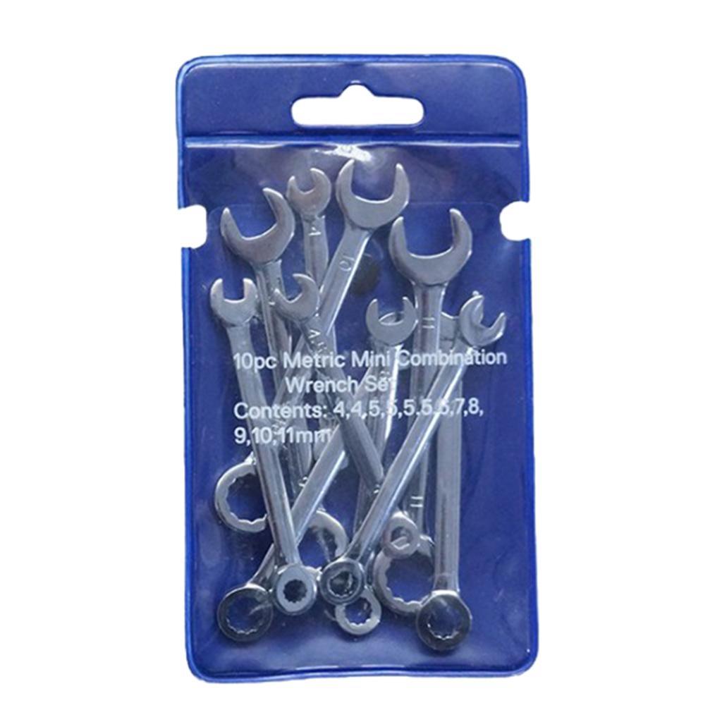 20 Pieces Mini Polished Ratchet Combination Spanner Wrench Set Flexible Head