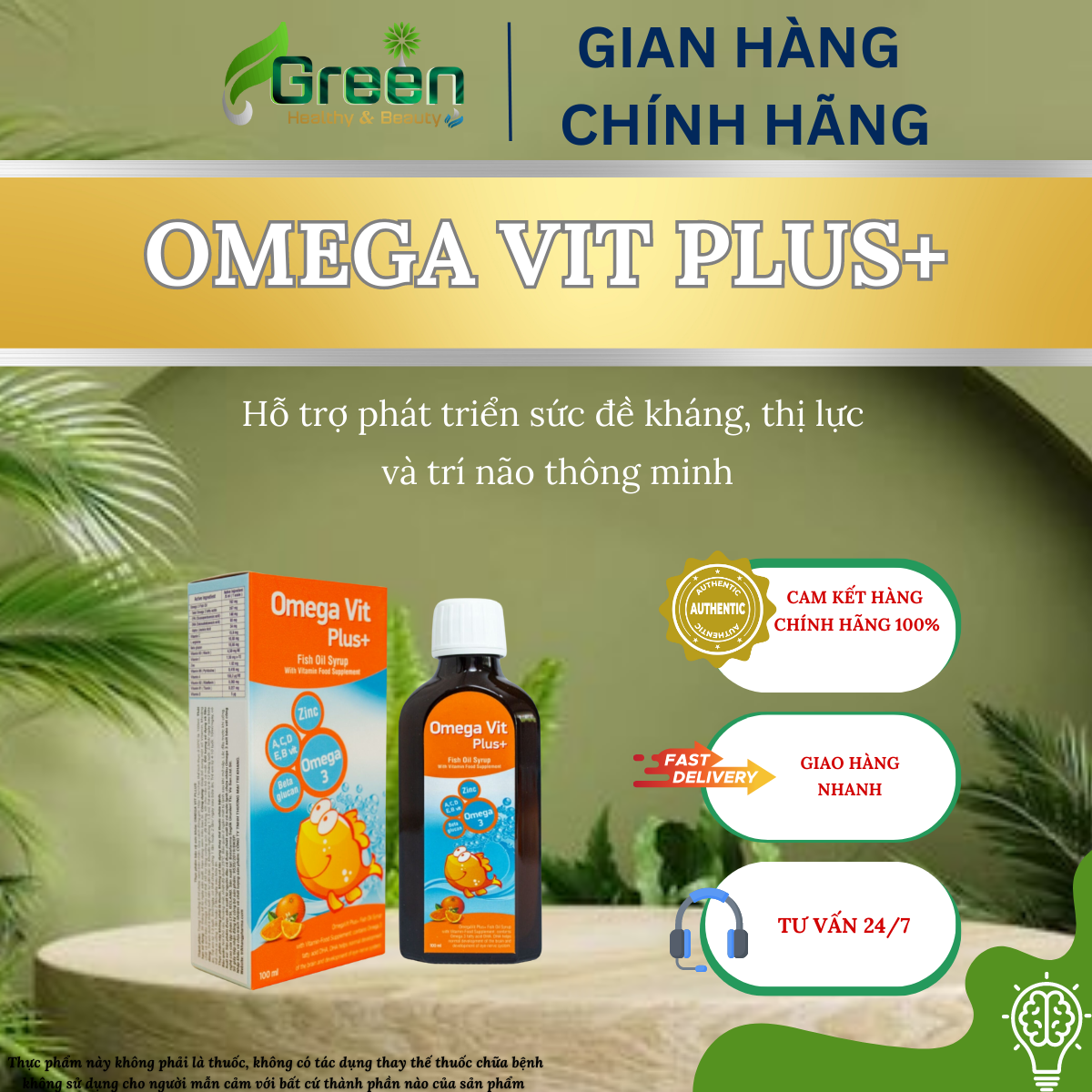 Siro OMEGA VIT PLUS+ tăng cường đề kháng, tốt cho não bộ và mắt