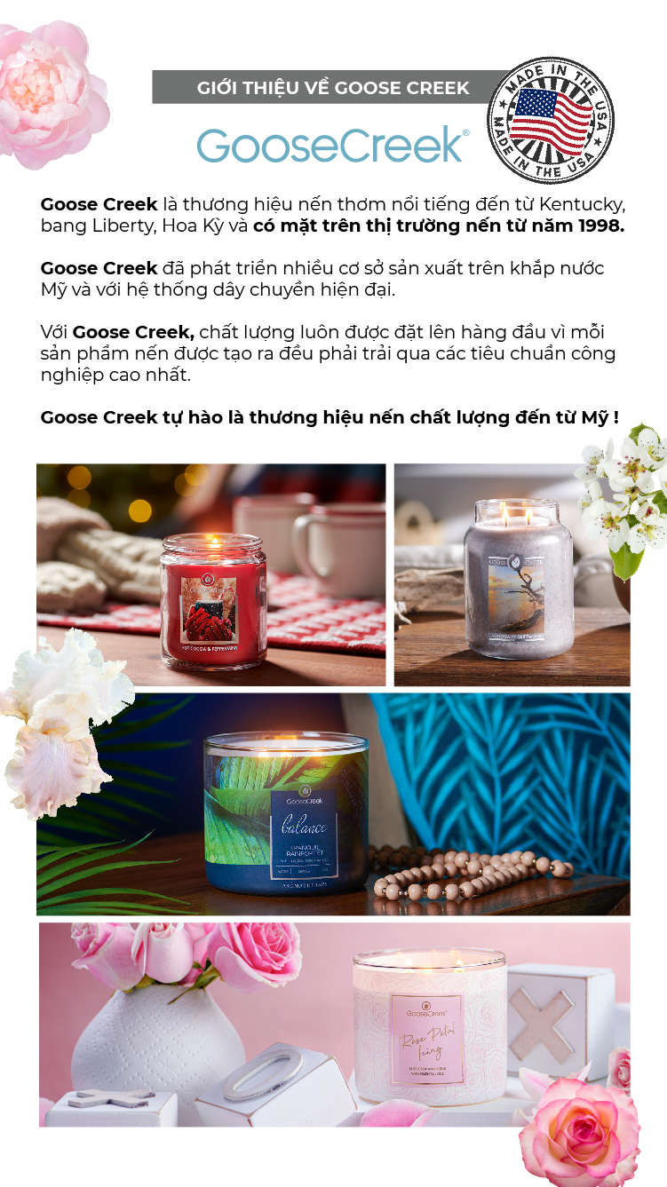 Nến ly 3 bấc Aromatherapy Goose Creek - Wildflower Ginger Tea