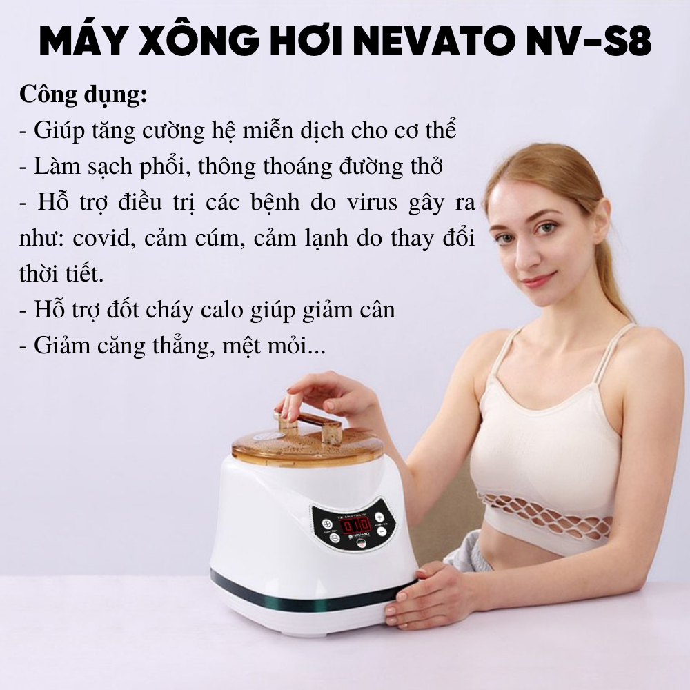 Combo Xông Hơi Gồm Lều Và Nồi Xông Nevato NVS8 Cao Cấp Tặng Một Tinh Dầu Xông