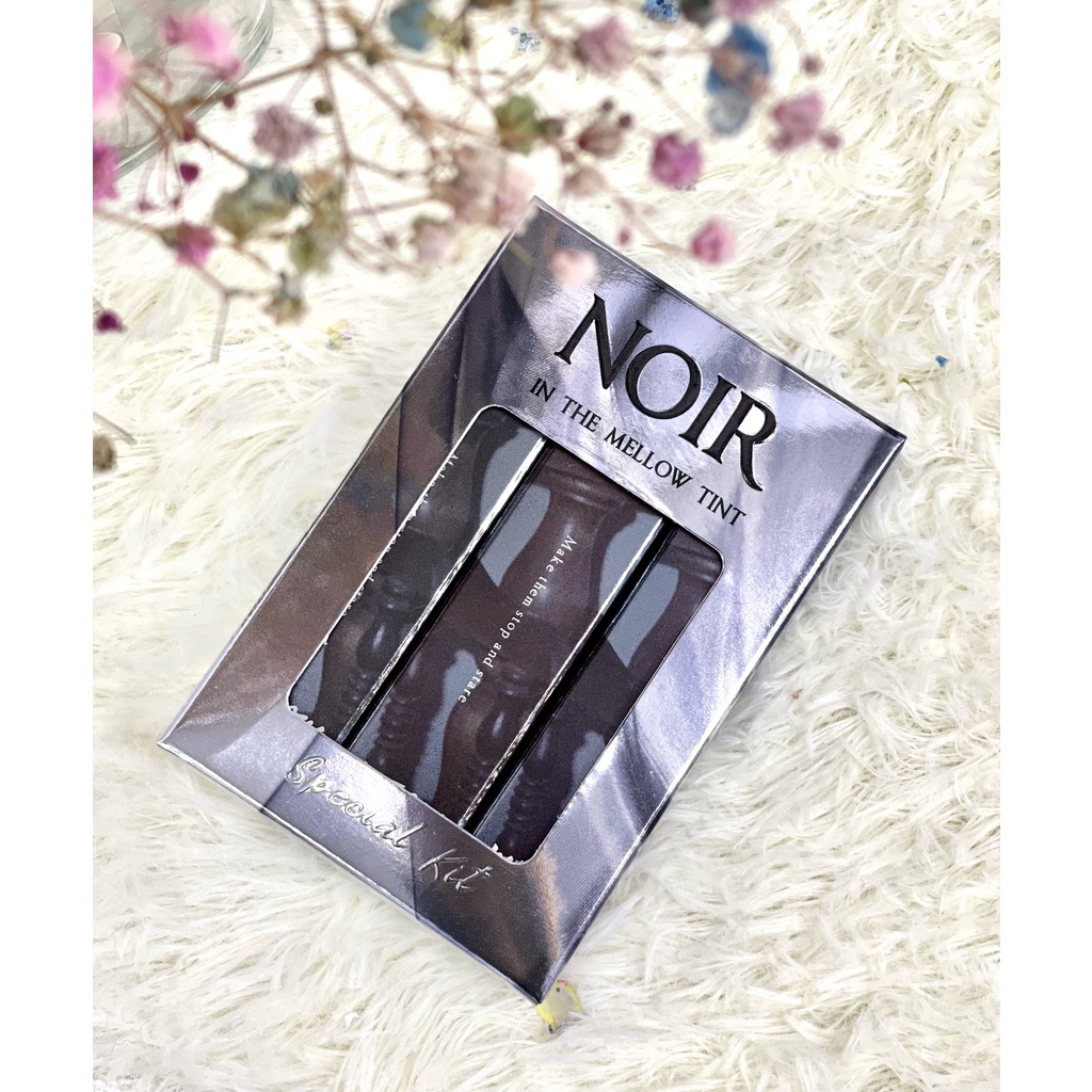 Set 3 Màu Son Kem Lì Mịn Môi Hàn Quốc Merzy Noir In The Mellow Tint Special Kit