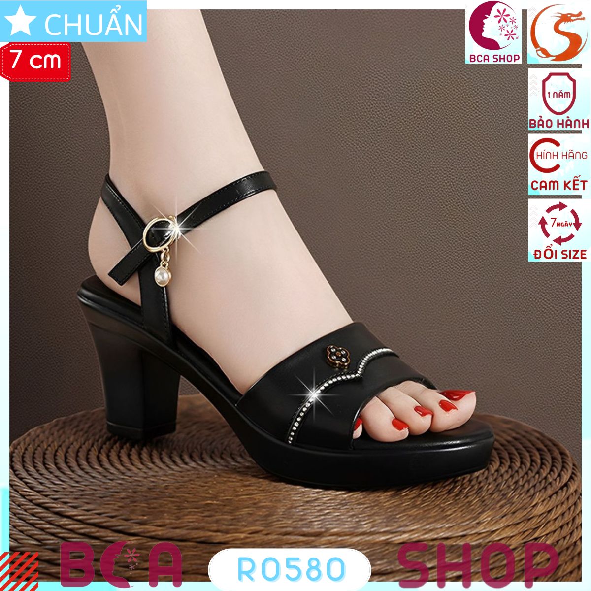 Sandal công sở nữ cao gót 7 phân RO580 ROSATA tại BCASHOP mang êm chân mà nhìn sang cực kì luôn