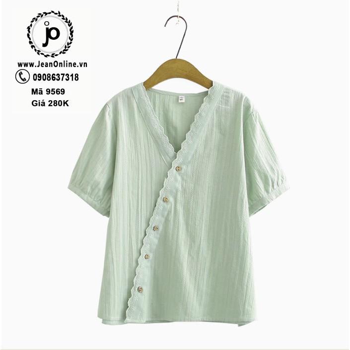 Áo Kiểu Linen Viền Ren Bigsize Nữ