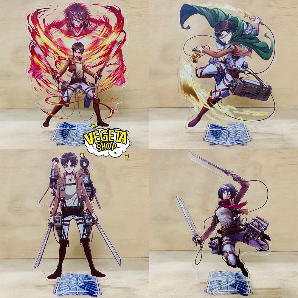Mô Hình Tượng Standee Acrylic Mica 2 mặt - Attack On Titan - Eren Mikasa Armin Erwin Levi Hange Bertolt Annie Reiner AOT