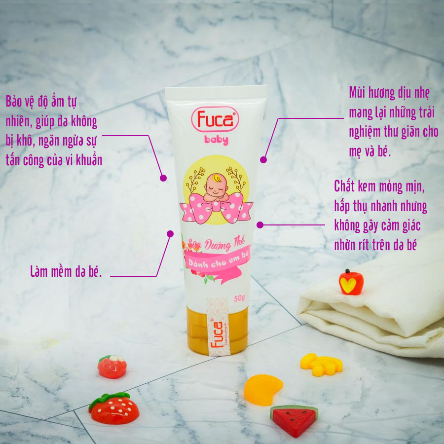 Sữa dưỡng thể Fuca Baby - Chiết xuất mầm lúa mạch (50g)