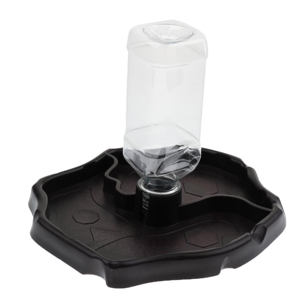 2xAutomatic Reptile Tortoise Gecko Dark Brown Water Resin Feeding Bowl